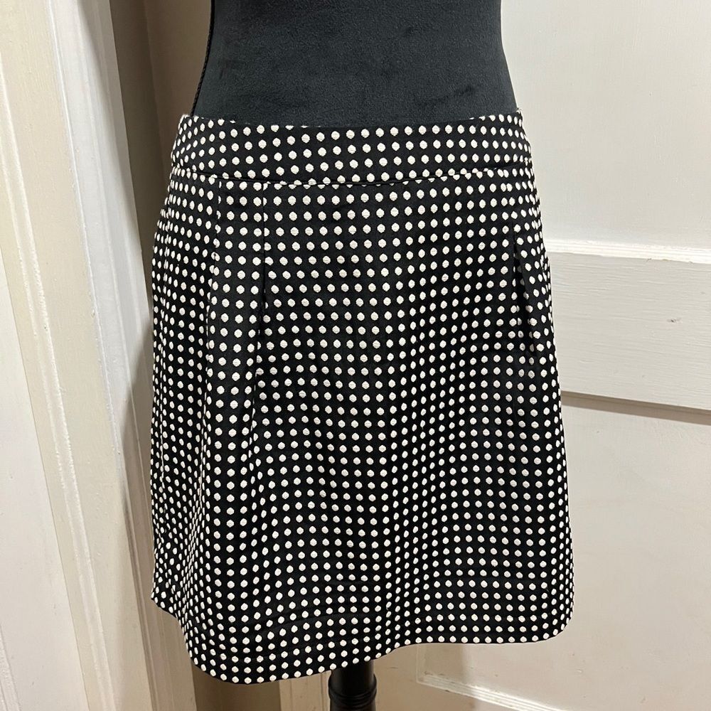 Vintage The Limited Black and White Polka Dot A-Line Skirt Women's 8